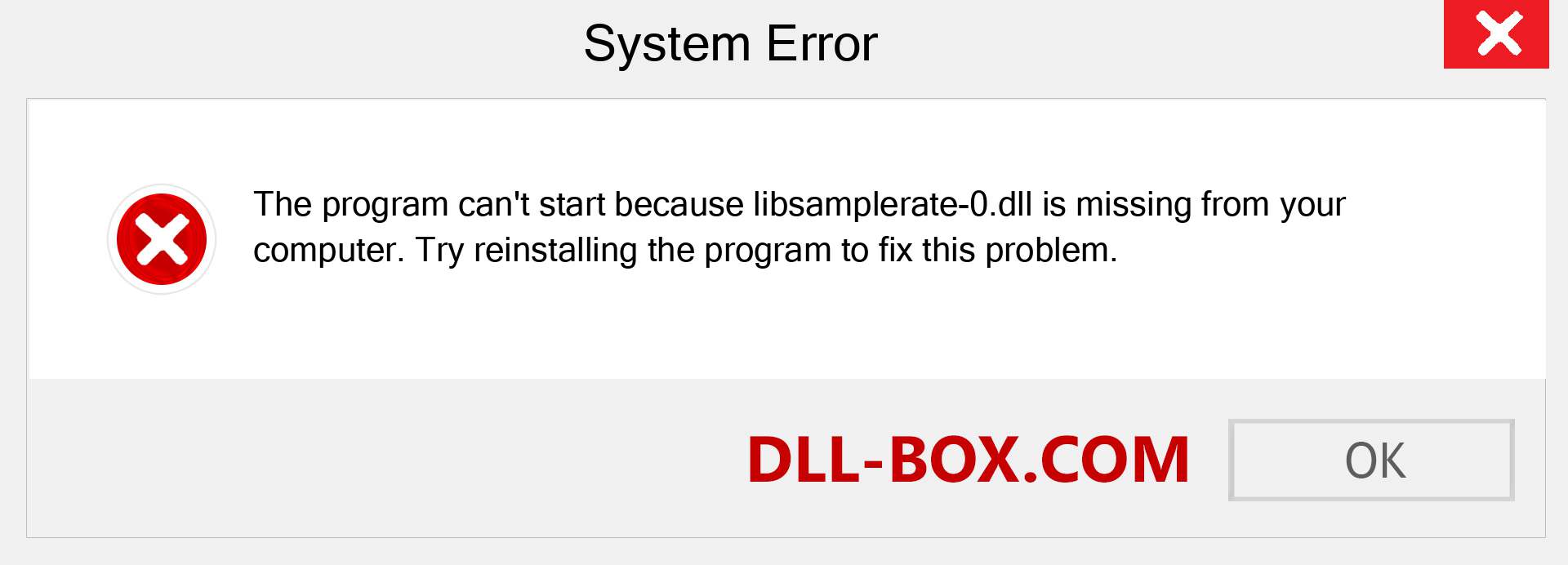  libsamplerate-0.dll file is missing?. Download for Windows 7, 8, 10 - Fix  libsamplerate-0 dll Missing Error on Windows, photos, images